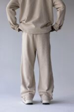 Мужские Широкие Вельветовые Бежевые Штаны