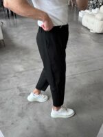 Мужские Свободные Классические Черные Штаны Брюки Мом со Складками