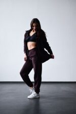 Женский Теплый Флисовый Коричневый Костюм - Рубашка + Штаны Джоггеры