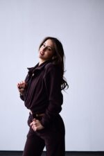 Женский Теплый Флисовый Коричневый Костюм - Рубашка + Штаны Джоггеры