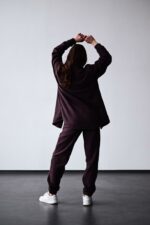 Женский Теплый Флисовый Коричневый Костюм - Рубашка + Штаны Джоггеры