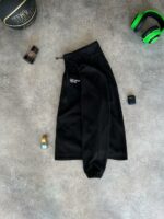 Мужская Теплая Флисовая Черная Кофта под Горло на Молнии - Флиска с Вышивкой и Фиксаторами