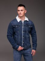 Мужская Синяя Джинсовка Варенка Оверсайз - Джинсовая Куртка на Меху