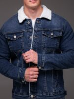 Мужская Синяя Джинсовка Варенка Оверсайз - Джинсовая Куртка на Меху