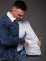 Мужская Синяя Джинсовка Варенка Оверсайз - Джинсовая Куртка на Меху