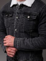 Мужская Графитовая Джинсовка Варенка Оверсайз - Джинсовая Куртка на Меху