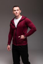 Мужское Красное Зип Худи на Молнии - Кофта Зипка с Капюшоном