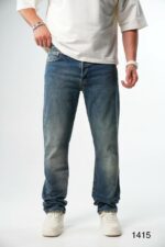 Мужские Свободные Синие Джинсы Regular Fit Прямого Кроя