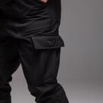 Мужской Теплый Черный Костюм Softshell на Флисе (Анорак + Штаны)