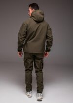Мужской Теплый Костюм Хаки Softshell на Флисе (Анорак + Штаны)
