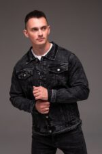 Мужская Графитовая Джинсовка Варенка на Металлических Пуговицах
