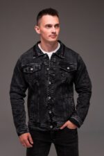 Мужская Графитовая Джинсовка Варенка на Металлических Пуговицах