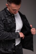 Мужская Графитовая Джинсовка Варенка на Металлических Пуговицах