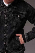 Мужская Графитовая Джинсовка Варенка на Металлических Пуговицах
