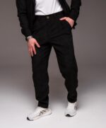 Мужские Классические Черные Штаны Брюки Вельвет Прямого Кроя