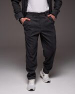 Мужские Классические Графитовые Штаны Брюки Вельвет Прямого Кроя