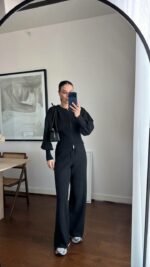 Женский Базовый Трикотажный Графитовый Костюм на Молнии (Кофта + Штаны)