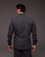 Мужская Базовая Графитовая Рубашка Вельвет на Пуговицах