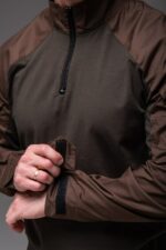 Мужская Тактическая Кофта Хаки под Горло с Коротким Замком и Накладными Карманами на Рукавах