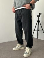 Мужские Широкие Графитовые Джинсы Balloon - Плотные Джинсовые Штаны Баллоны