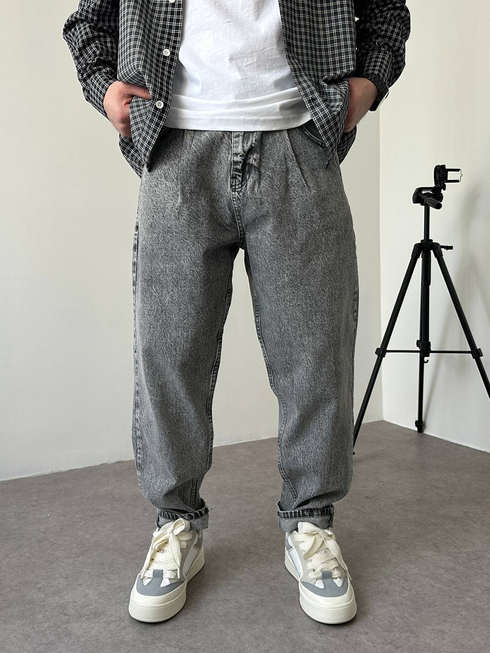 photo_2026-01-13_12-20-27 Мужские Широкие Темно-Серые Джинсы Balloon - Плотные Джинсовые Штаны Баллоны