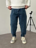 Мужские Широкие Синие Джинсы Balloon - Плотные Джинсовые Штаны Баллоны