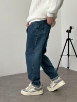 Мужские Широкие Синие Джинсы Balloon - Плотные Джинсовые Штаны Баллоны