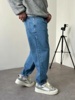 Мужские Широкие Темно-Голубые Джинсы Balloon - Плотные Джинсовые Штаны Баллоны