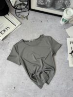 Женская Базовая Серая Футболка с Короткими Рукавами