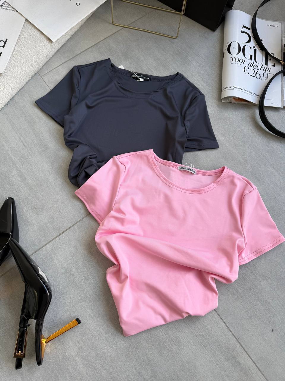 photo_2026-01-16_09-14-16 Женская Базовая Графитовая Футболка с Короткими Рукавами