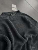 Мужской Хлопковый Черный Рваный Свитер Варенка