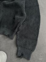 Мужской Хлопковый Черный Рваный Свитер Варенка