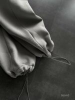 Мужской Серый Спортивный Костюм Худи Штаны с Вышитой Надписью - Утепленный на Флисе