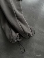 Мужской Темно-Серый Спортивный Костюм Худи Штаны с Вышитой Надписью - Утепленный на Флисе