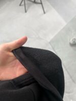 Женское Черное Худи Оверсайз с Вышивкой Стич - Утепленное на Флисе