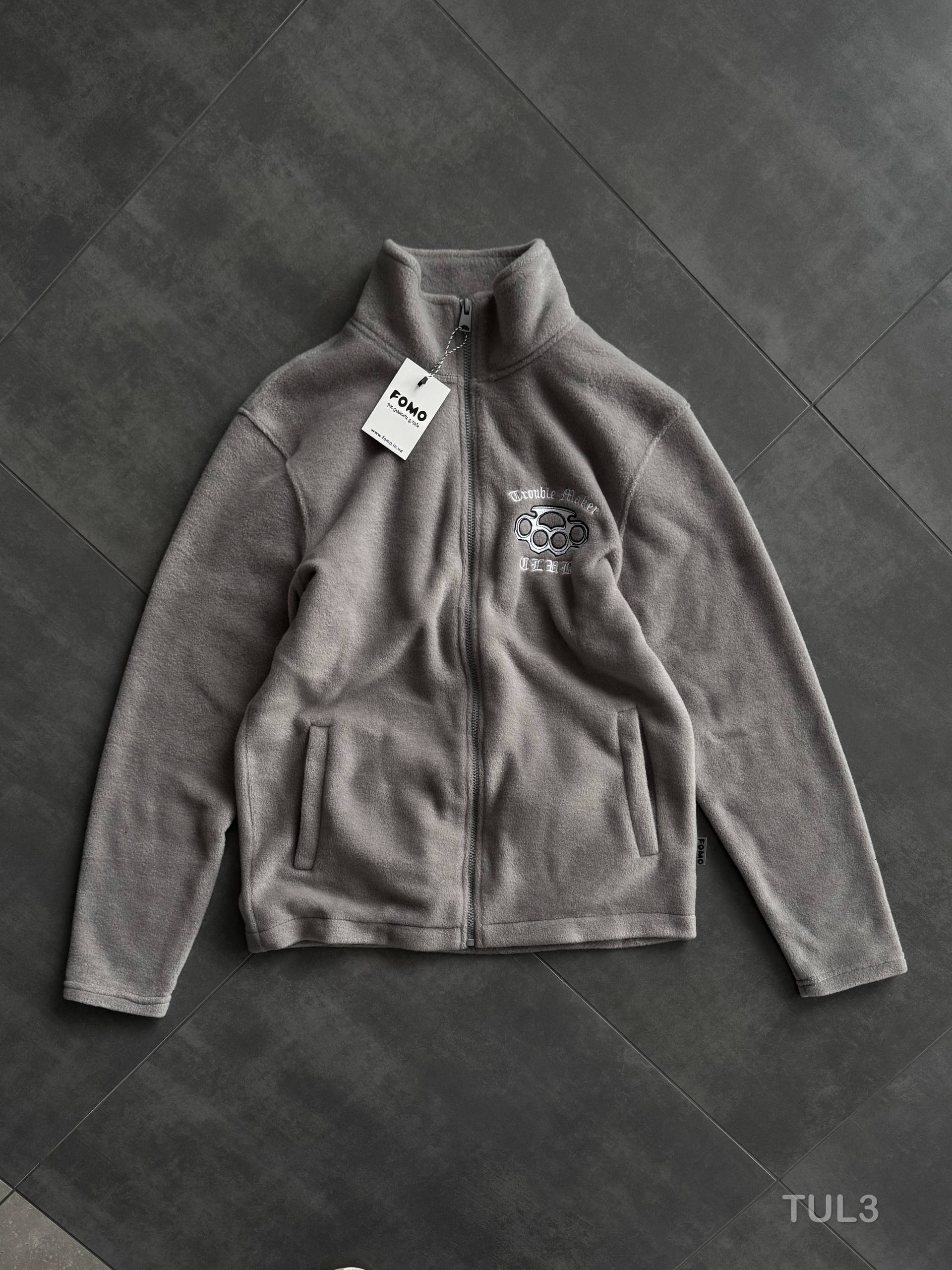 photo_2026-01-18_08-59-10 Мужская Теплая Флисовая Серая Кофта с Вышивкой - Флиска на Молнии с Высокой Горловиной