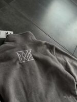 Мужская Теплая Флисовая Серая Кофта с Вышивкой - Флиска на Молнии с Высокой Горловиной