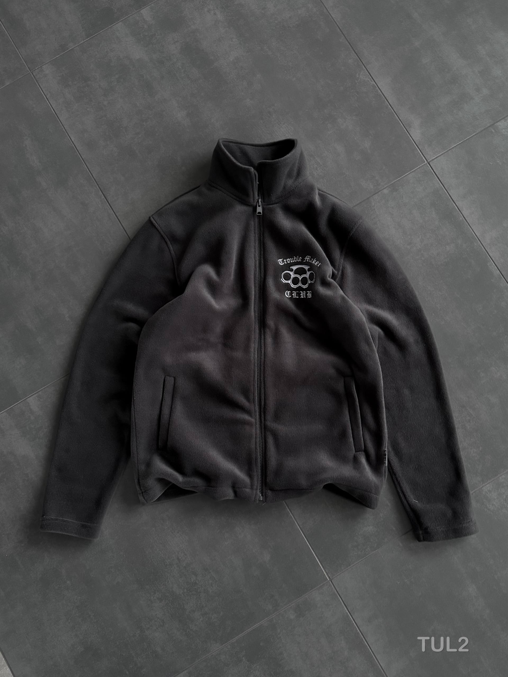 photo_2026-01-18_08-59-17 Мужская Теплая Флисовая Графитовая Кофта с Вышивкой - Флиска на Молнии с Высокой Горловиной