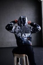 Женский Утепленный Принтованный Черный Анорак