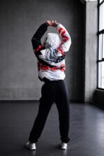 Женский Утепленный Белый Анорак в Принт Губы