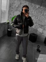 Мужская Теплая Зимняя Черная Куртка Пуховик с Высоким Горлом