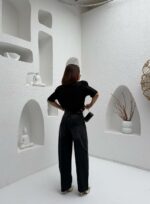 Женские Широкие Графитовые Джинсы Скейтеры