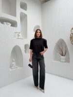 Женские Широкие Графитовые Джинсы Скейтеры