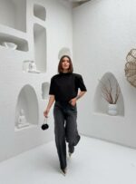 Женские Широкие Графитовые Джинсы Скейтеры