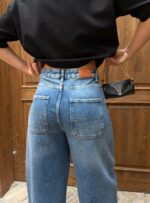 Женские Широкие Голубые Джинсы Скейтеры