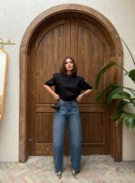 Женские Широкие Голубые Джинсы Скейтеры