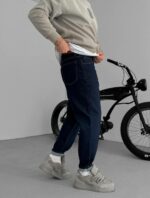 Мужские Темно-Синие Джинсы Mom - Свободные Джинсовые Штаны Момы