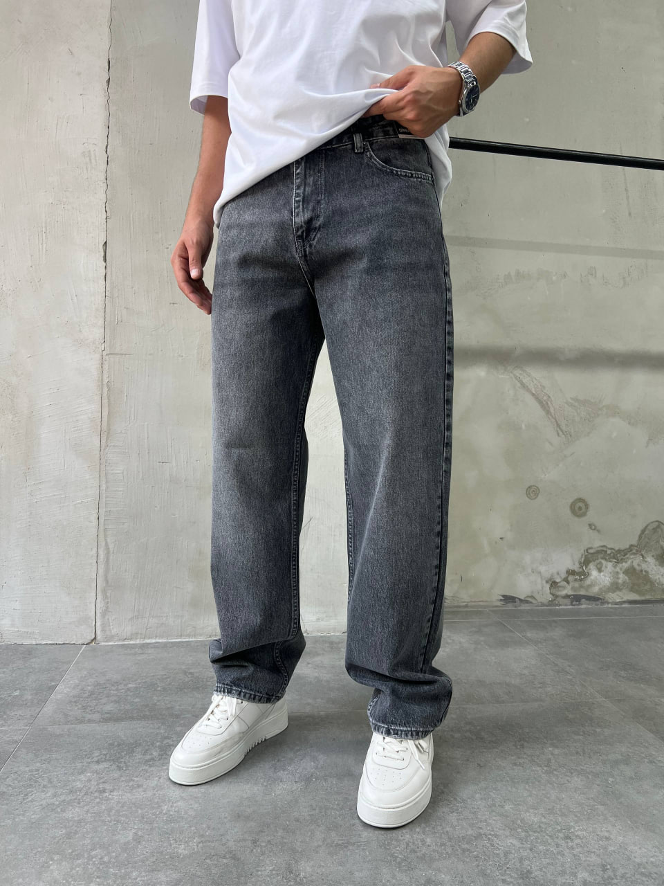 photo_2026-01-20_10-44-44 Мужские Темно-Серые Джинсы Багги - Свободные Широкие Baggy