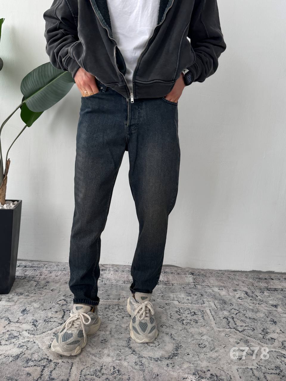 photo_2026-01-22_10-15-49 Мужские Темно-Синие Джинсы Бананы - Джинсовые Штаны Banan с Грязным Эффектом