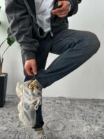 Мужские Темно-Синие Джинсы Бананы - Джинсовые Штаны Banan с Грязным Эффектом